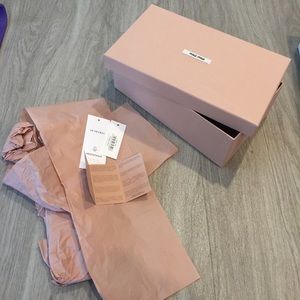 Miu Miu pink gold white sneaker shoe box 37
